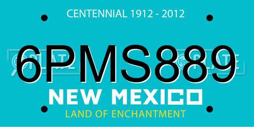 6PMS889 New Mexico License Plate