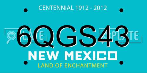 6QGS43 New Mexico License Plate
