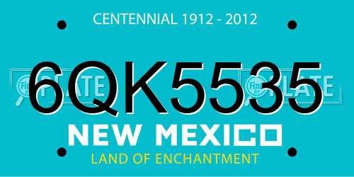 6QK5535 New Mexico License Plate