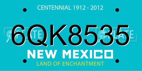 6QK8535 New Mexico License Plate