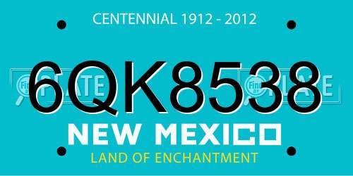 6QK8538 New Mexico License Plate