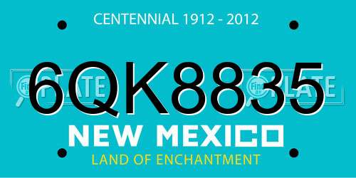 6QK8835 New Mexico License Plate