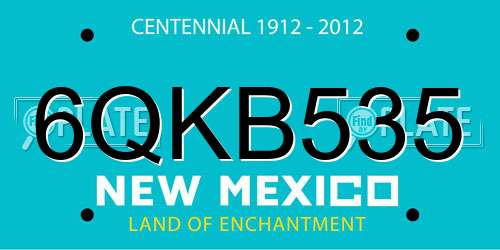 6QKB535 New Mexico License Plate