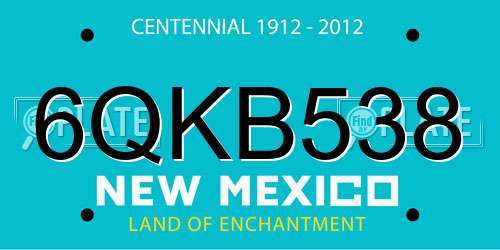 6QKB538 New Mexico License Plate