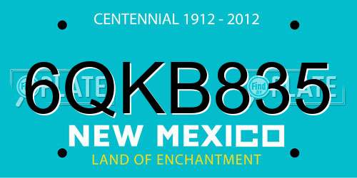 6QKB835 New Mexico License Plate