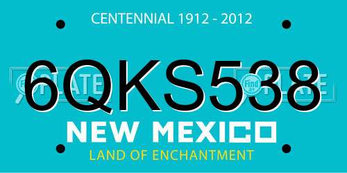 6QKS538 New Mexico License Plate
