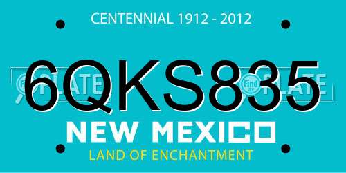 6QKS835 New Mexico License Plate