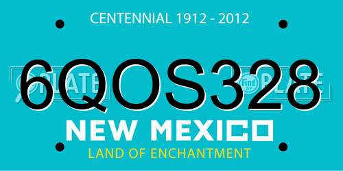 6QOS328 New Mexico License Plate