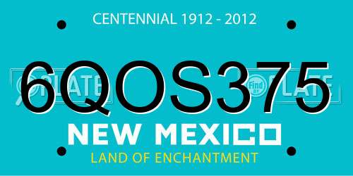6QOS375 New Mexico License Plate