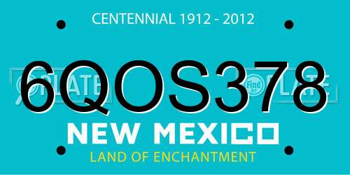 6QOS378 New Mexico License Plate