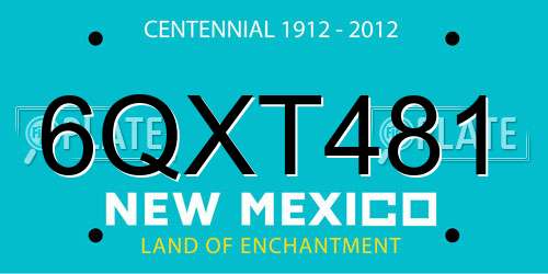 6QXT481 New Mexico License Plate