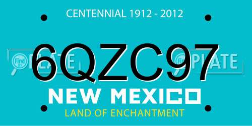 6QZC97 New Mexico License Plate