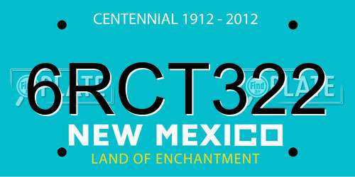6RCT322 New Mexico License Plate
