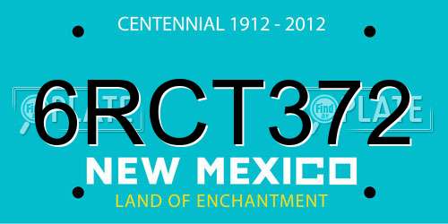6RCT372 New Mexico License Plate