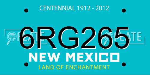 6RG265 New Mexico License Plate