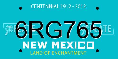 6RG765 New Mexico License Plate