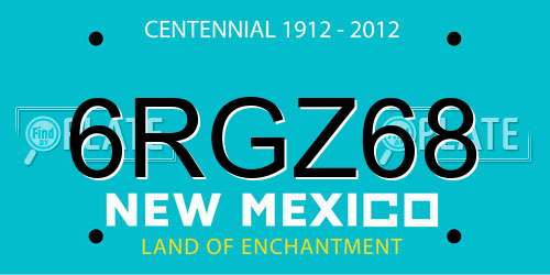 6RGZ68 New Mexico License Plate