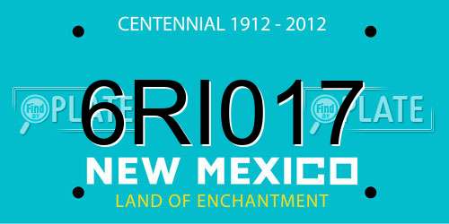 6RI017 New Mexico License Plate