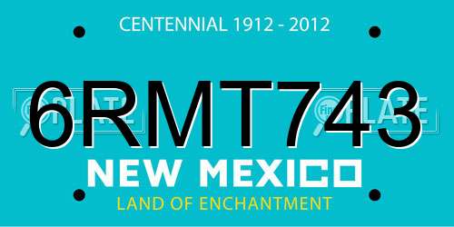 6RMT743 New Mexico License Plate