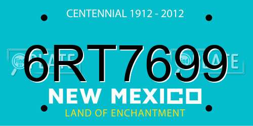 6RT7699 New Mexico License Plate