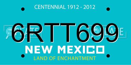 6RTT699 New Mexico License Plate