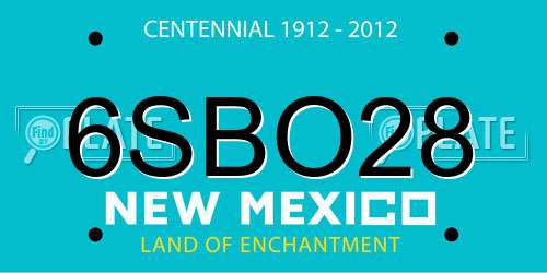 6SBO28 New Mexico License Plate