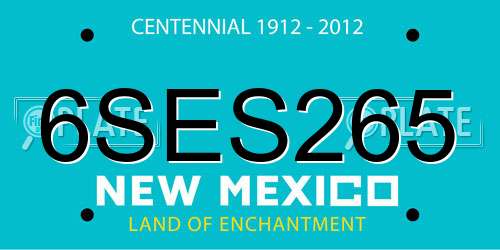 6SES265 New Mexico License Plate