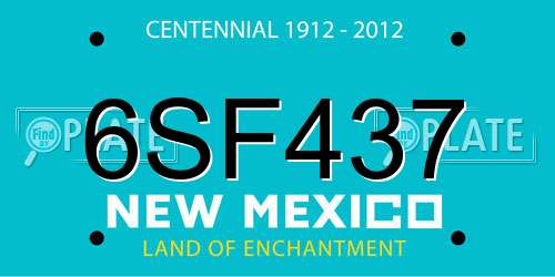 6SF437 New Mexico License Plate