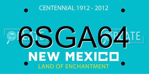 6SGA64 New Mexico License Plate