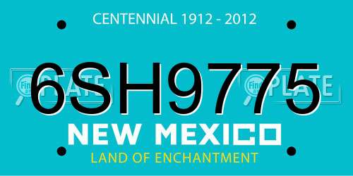 6SH9775 New Mexico License Plate