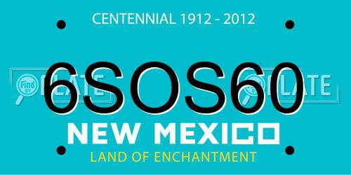 6SOS60 New Mexico License Plate