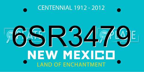 6SR3479 New Mexico License Plate