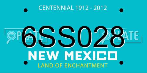 6SS028 New Mexico License Plate