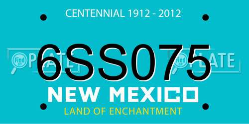 6SS075 New Mexico License Plate