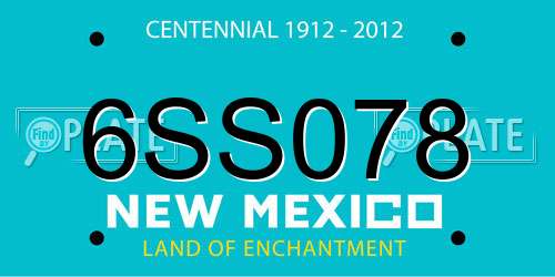 6SS078 New Mexico License Plate