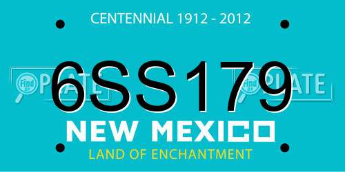 6SS179 New Mexico License Plate
