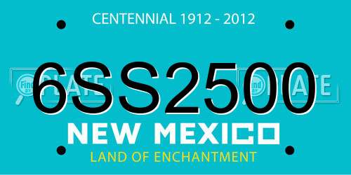6SS2500 New Mexico License Plate