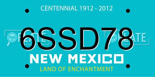6SSD78 New Mexico License Plate