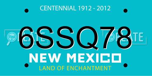 6SSQ78 New Mexico License Plate