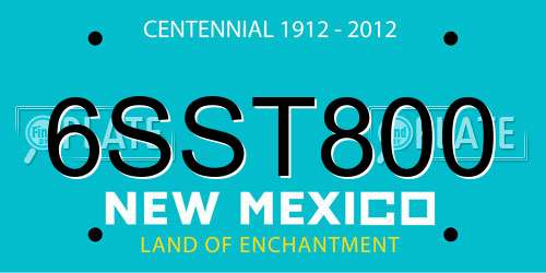 6SST800 New Mexico License Plate