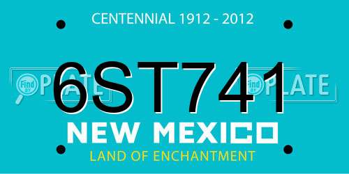 6ST741 New Mexico License Plate