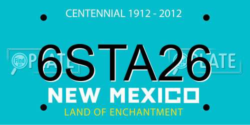 6STA26 New Mexico License Plate