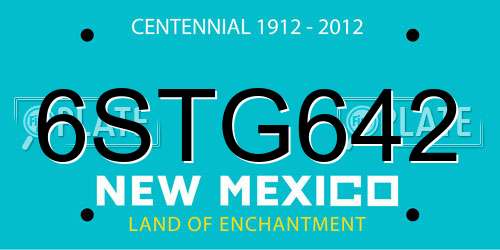 6STG642 New Mexico License Plate