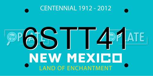 6STT41 New Mexico License Plate
