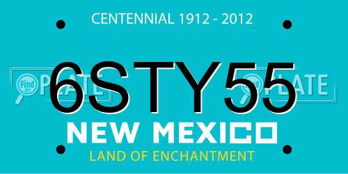 6STY55 New Mexico License Plate