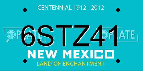 6STZ41 New Mexico License Plate