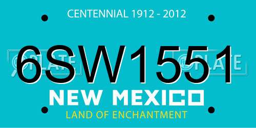 6SW1551 New Mexico License Plate