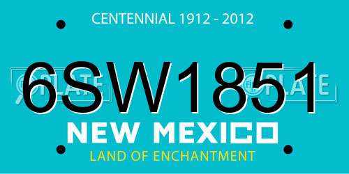 6SW1851 New Mexico License Plate
