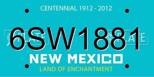 6SW1881 New Mexico License Plate