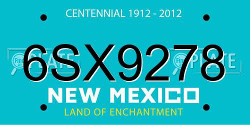 6SX9278 New Mexico License Plate